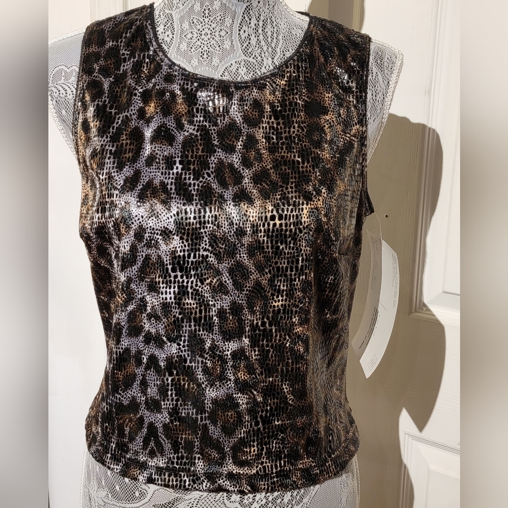 XOXO Shiny Faux Snakeskin Tank Top Women's Size Large New with Tag